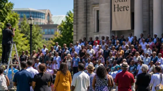 Dozens gather in Fredericton for landmark portrait celebrating Black families 'Still Here'