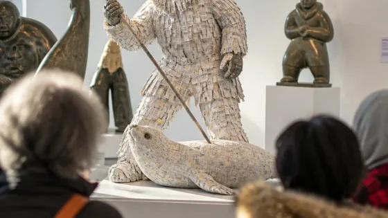 Iqaluit sculptor’s receipt-wrapped work draws Ottawa attention to Nunavut food costs