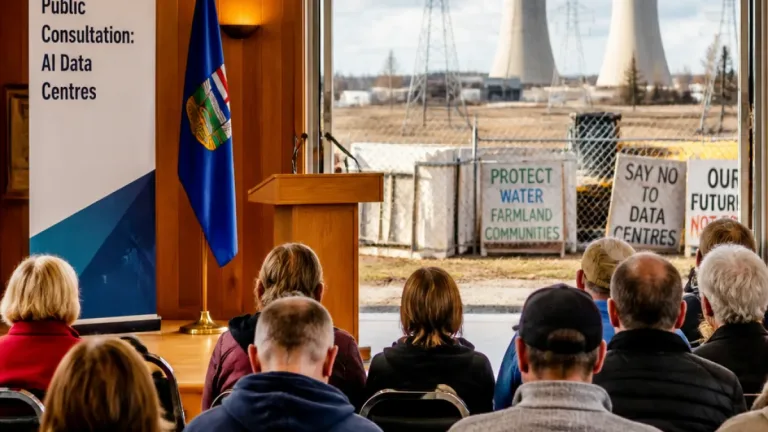 Alberta launches town halls on AI data centres as locals raise water, power and pollution concerns