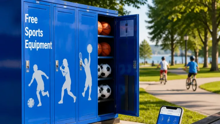 Burlington installs 20 free sports-equipment lockers to boost park play