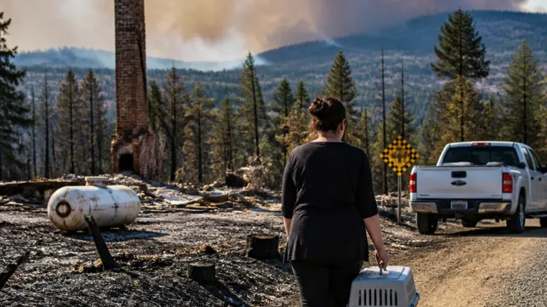 Burned chimney, empty lot: Clinton resident describes destruction as Pear Lake blaze grows