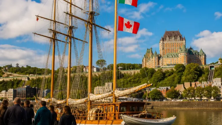 Italian tall ship Amerigo Vespucci docks in Quebec City for Rendez‑vous naval