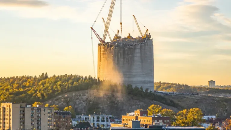 Sudbury's Superstack coming down: progress visible as demolition continues at Copper Cliff