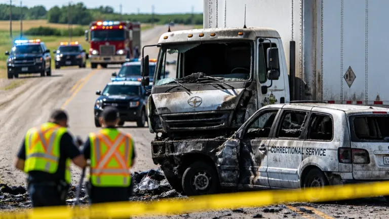 Two correctional officers and woman in custody killed in fiery crash east of Edmonton