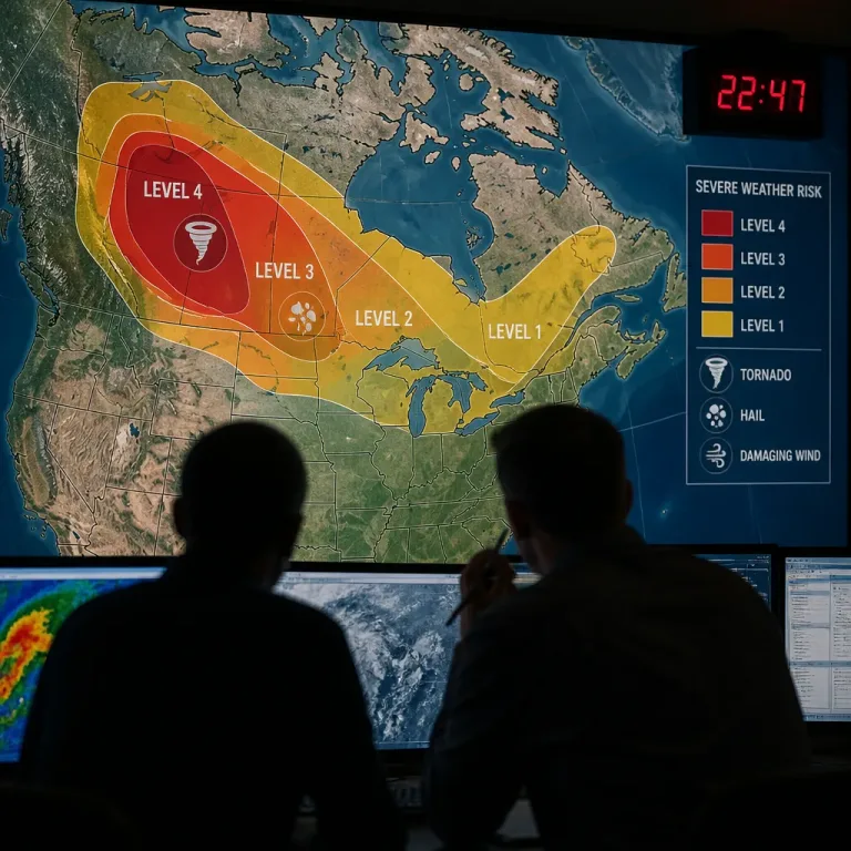 How the U.S. Storm Prediction Centre’s Level 1–4 warnings describe severe-weather danger